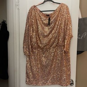 Rose Gold Sequin Mini Dress
